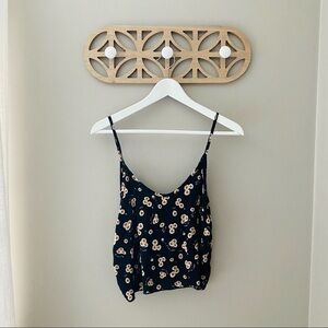 Brandy Melville Daisy Crop Tank Top Black Sz OS